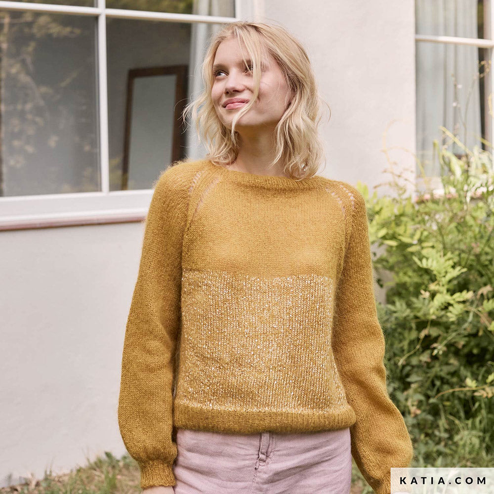 Patroon breien haken dames trui herfst winter katia — gemaakt met Katia Silky Mohair (8)