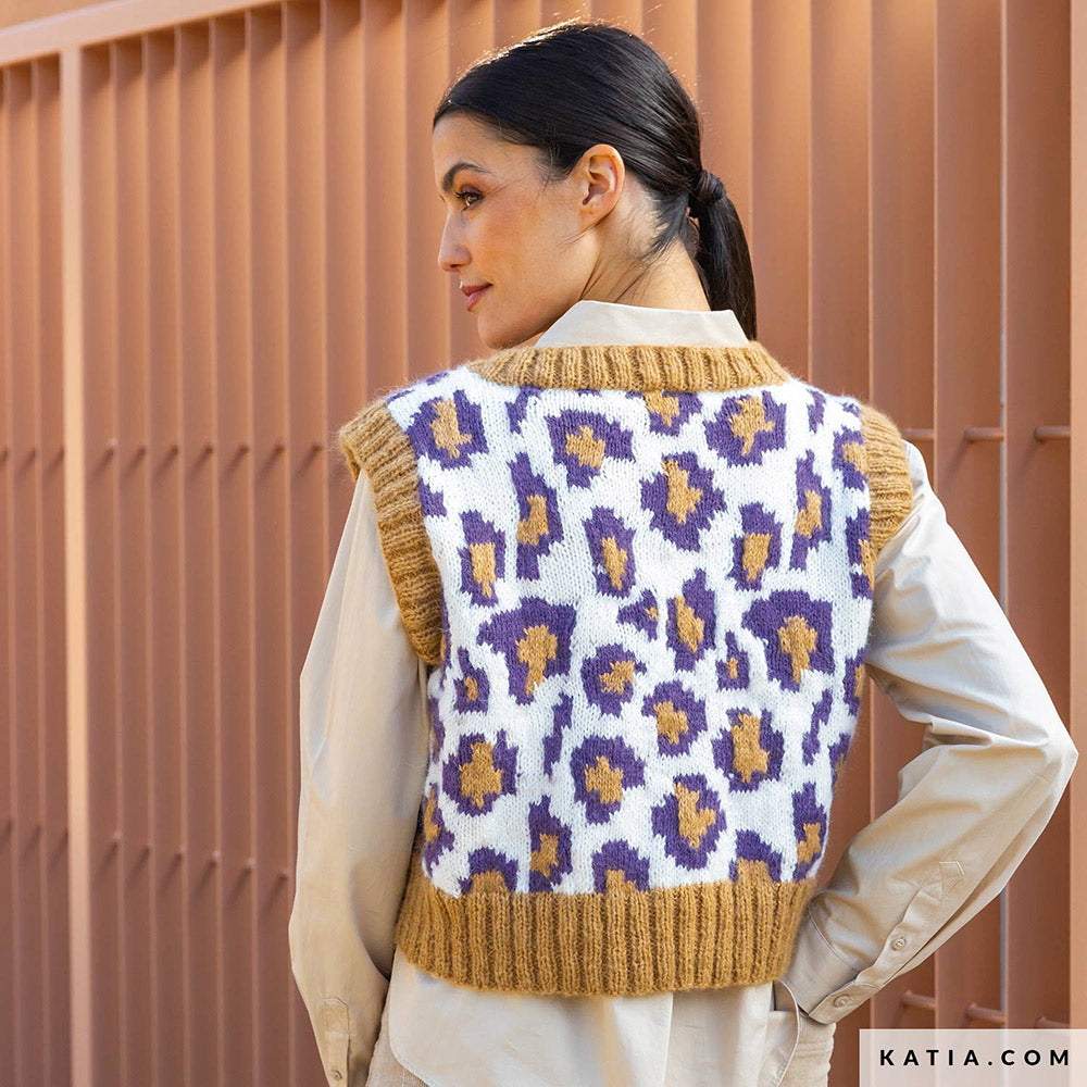 Patroon breien haken dames vest herfst winter katia — gemaakt met Katia Soft Gratte (10)