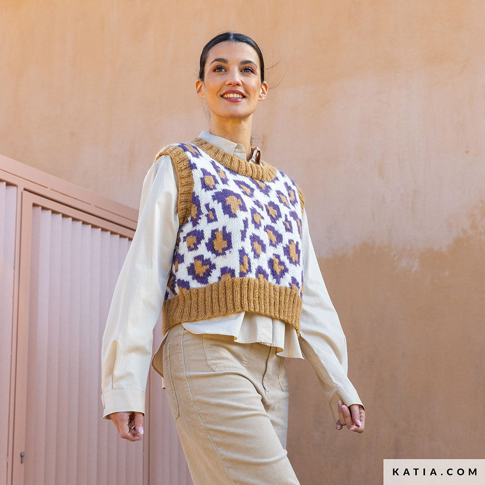 Patroon breien haken dames vest herfst winter katia — gemaakt met Katia Soft Gratte (14)