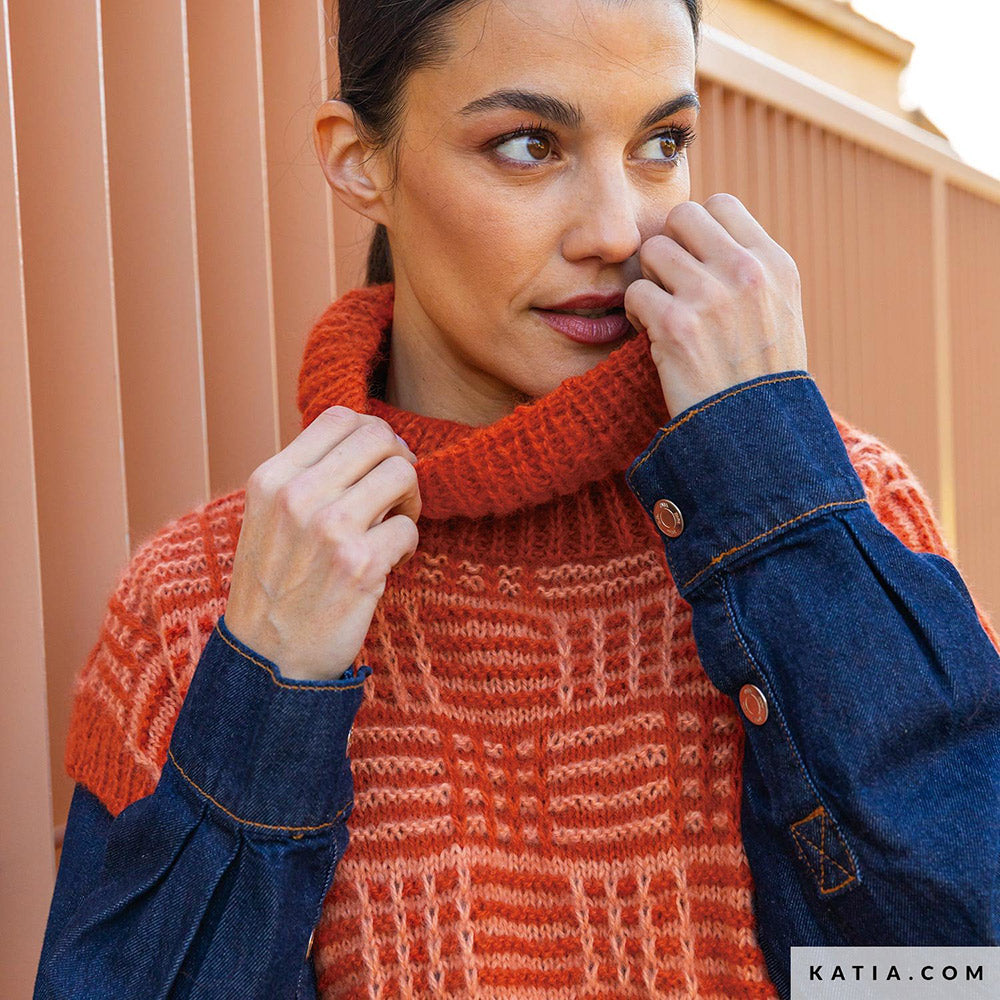 Patroon breien haken dames vest herfst winter katia — gemaakt met Katia Soft Gratté (2)