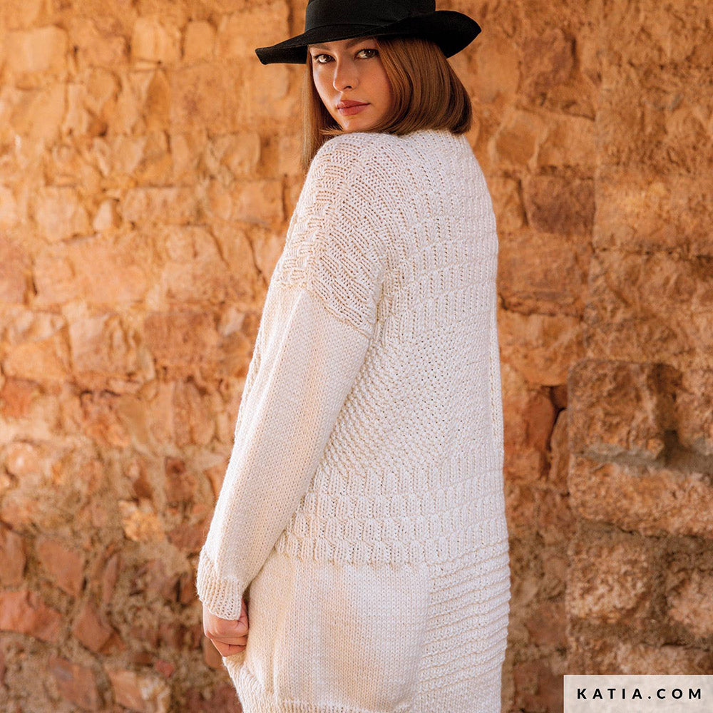Patroon breien haken dames jas herfst winter katia — gemaakt met Katia Super Merino (2)