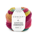 Katia Symmetric Socks & More - Chromatic 205 Fuchsia-Groen-Geel
