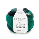 Katia Symmetric Socks & More - Degradé 055 Smaragd groen-Zwart