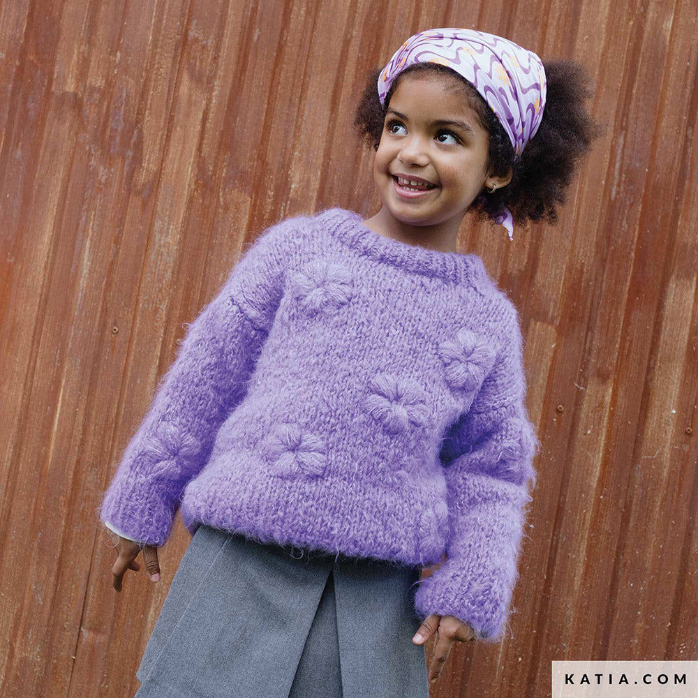 Patroon breien haken kinderen trui herfst winter katia — gemaakt met Katia WOW - Fluffy (5)