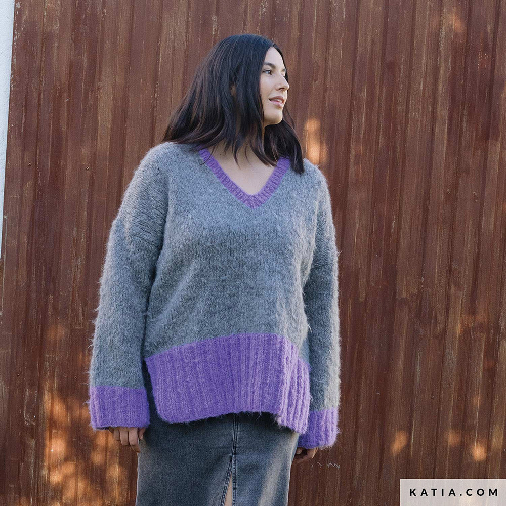 Patroon breien haken dames trui herfst winter katia — gemaakt met Katia WOW - Fluffy