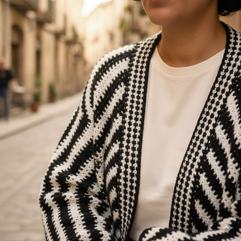 Knipmode - Amazing Wavy Cardigan Haakpatroon (Digital)