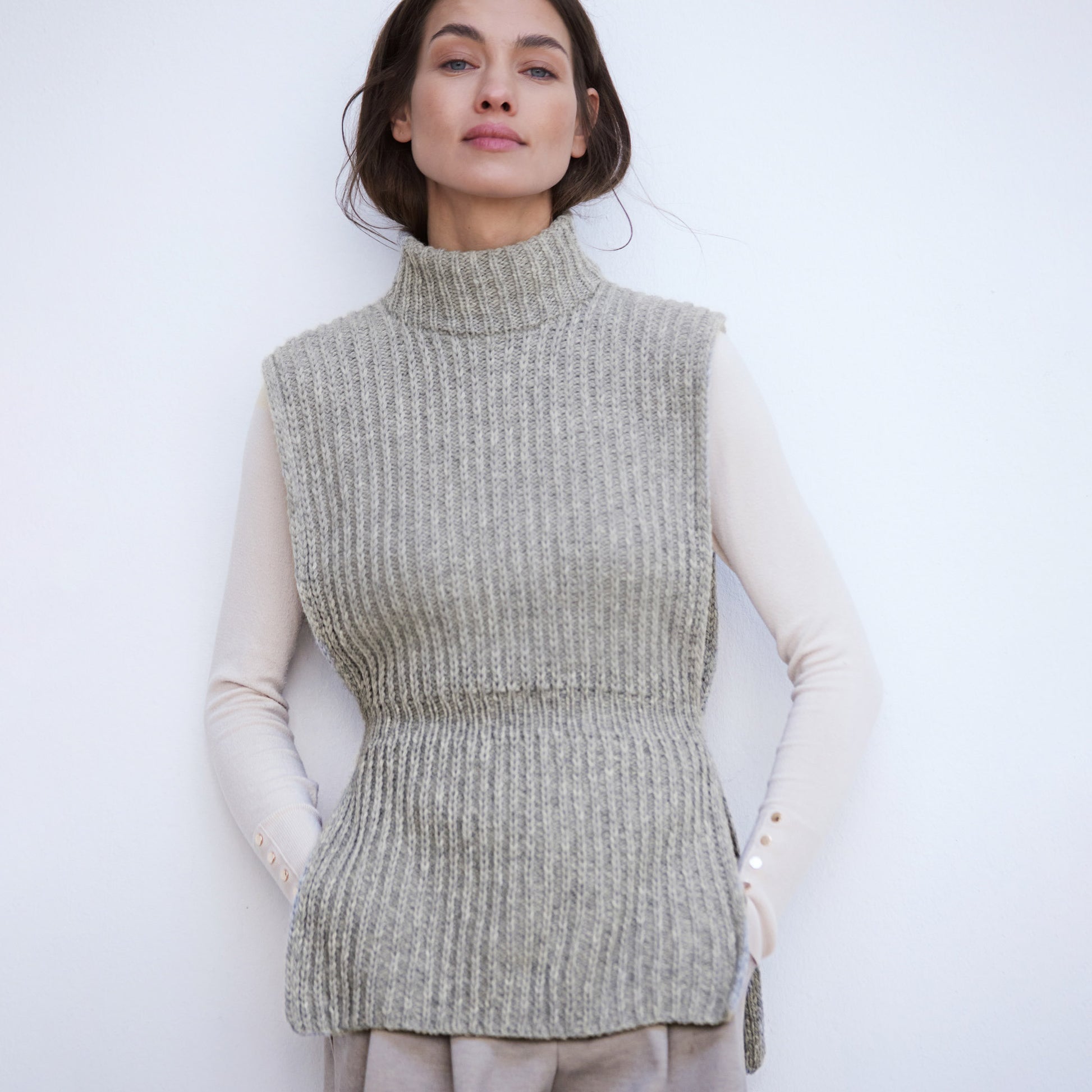 Gbp — gemaakt met Lana Grossa Cool Merino Wikkelvest - Breipakket - vrije kleurkeuze (2)