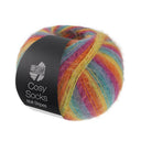 Lana Grossa Cosy Socks Multi Stripes 151 Petrol/Rookblauw/Fuchsia/Oranje/Geel