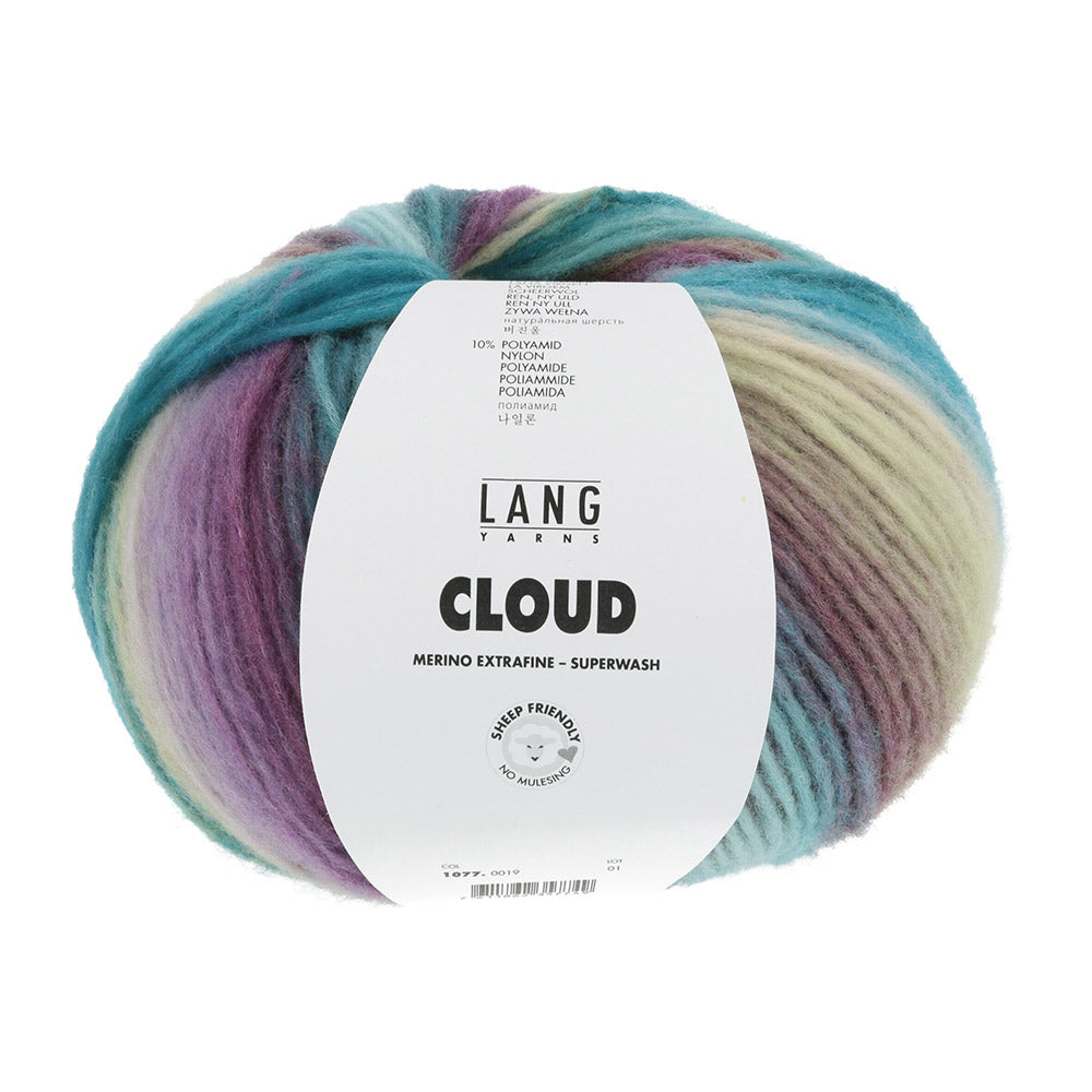Lang Yarns Cloud 0021 Blauw/Oranje/Groen/Roze