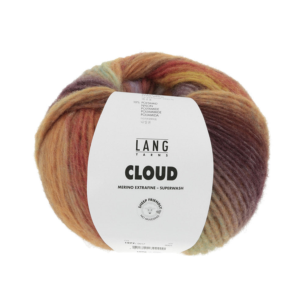 Lang Yarns Cloud 017 Bruin/Rood/Mint
