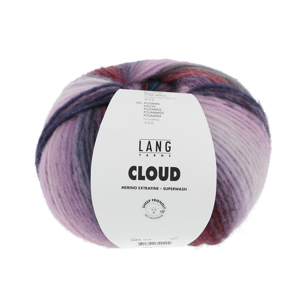 Lang Yarns Cloud 018 Lila/Petrol/Roze