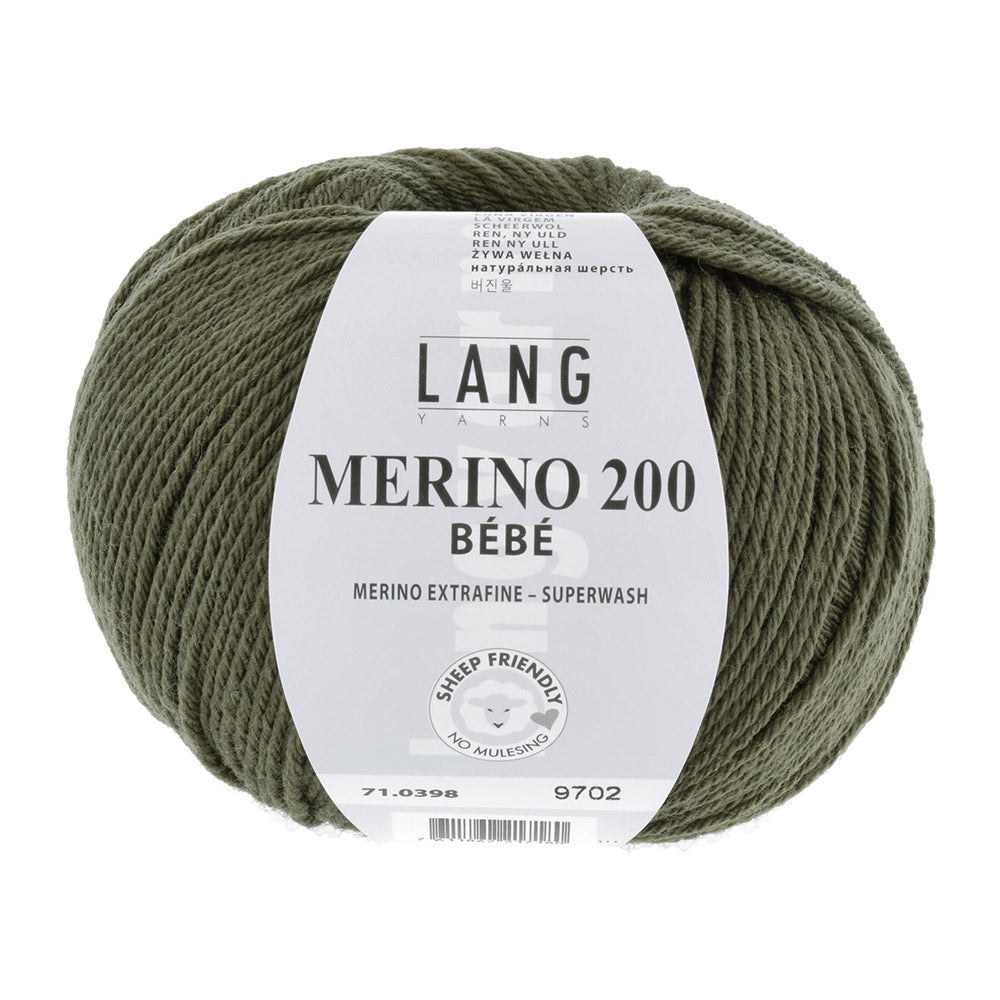 Lang Yarns Merino 200 Bebe 0398 Olijf