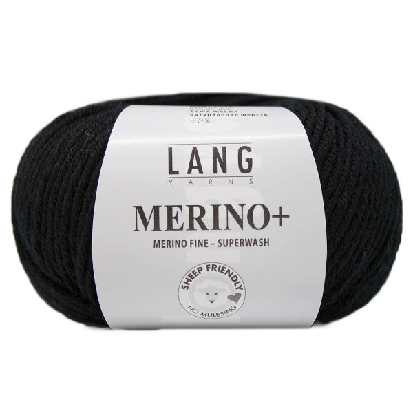 Lang Yarns Merino+ 0004 Zwart