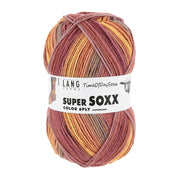 Lang Yarns Super Soxx Color 6-Fach 0530 Oranje/Roze/Geel 1147 Zonsondergang