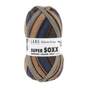 Lang Yarns Super Soxx Merino Color 4-Draads 0524 Donkerblauw/Donkerbruin 1146 Metaal