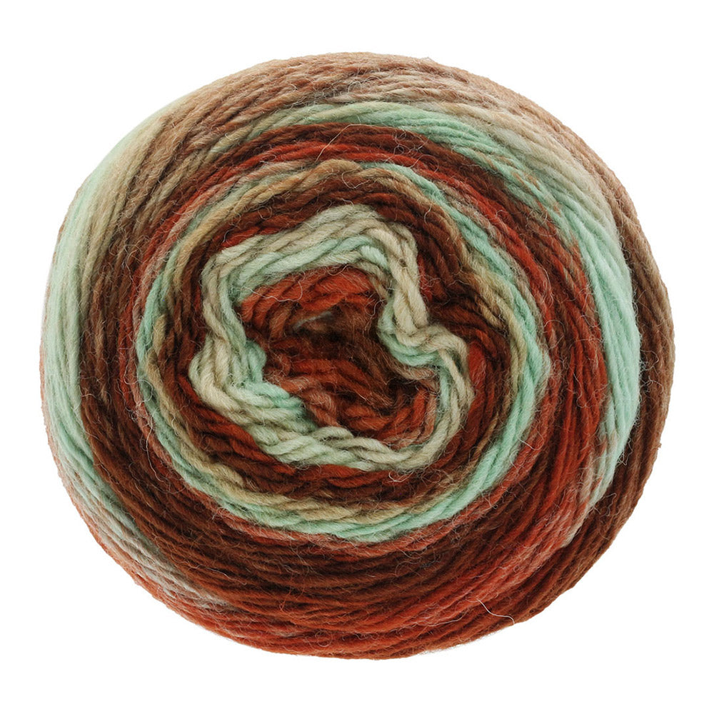 Lana Grossa Meilenweit 100 Color Mix Multi 8002 Grijsbruin/Greige/Korenbloem/Lila/Pastelblauw