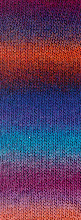 Lana Grossa Meilenweit 100 Color Mix Sparks 7616 Zalmrood/Donkerblauw/Koningsblauw/Turquoise/Roodviolet/Fuchsia