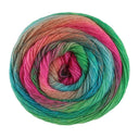 Lana Grossa Meilenweit 100 Color Mix Sparks 7618 Framboos/Roest/Grijsgroen/Turquoise/Jade/Fuchsia