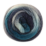 Lana Grossa Meilenweit 100 Color Mix Sparks 7620 Donker-/Grijspetrol/Mint/Grijs-/Staalblauw