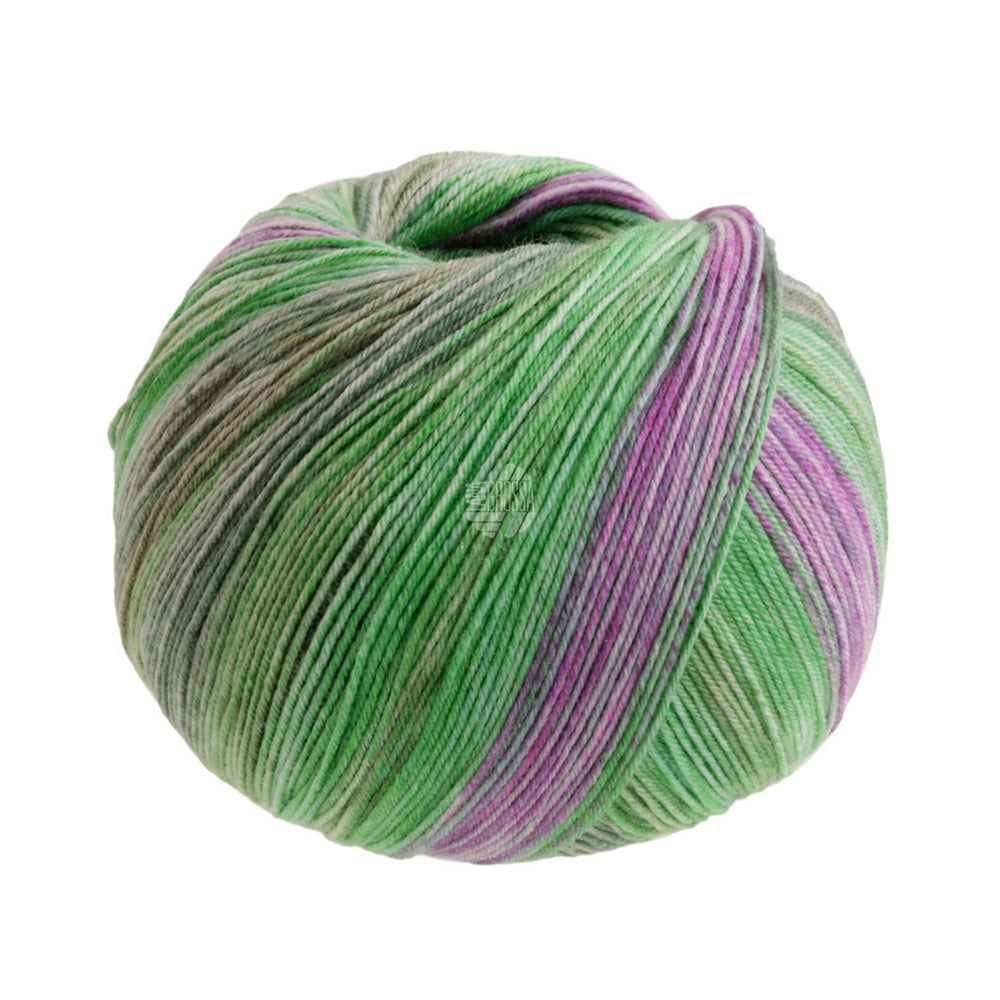 Lana Grossa Meilenweit 100 Seta Piano 3612 Mosgroen/jade/witgroen/fuchsia