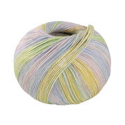 Lana Grossa Meilenweit 100 Seta Piano 3616 Licht beige/ijsblauw/Pistache/citrusgeel/Mint/zilvergrijs