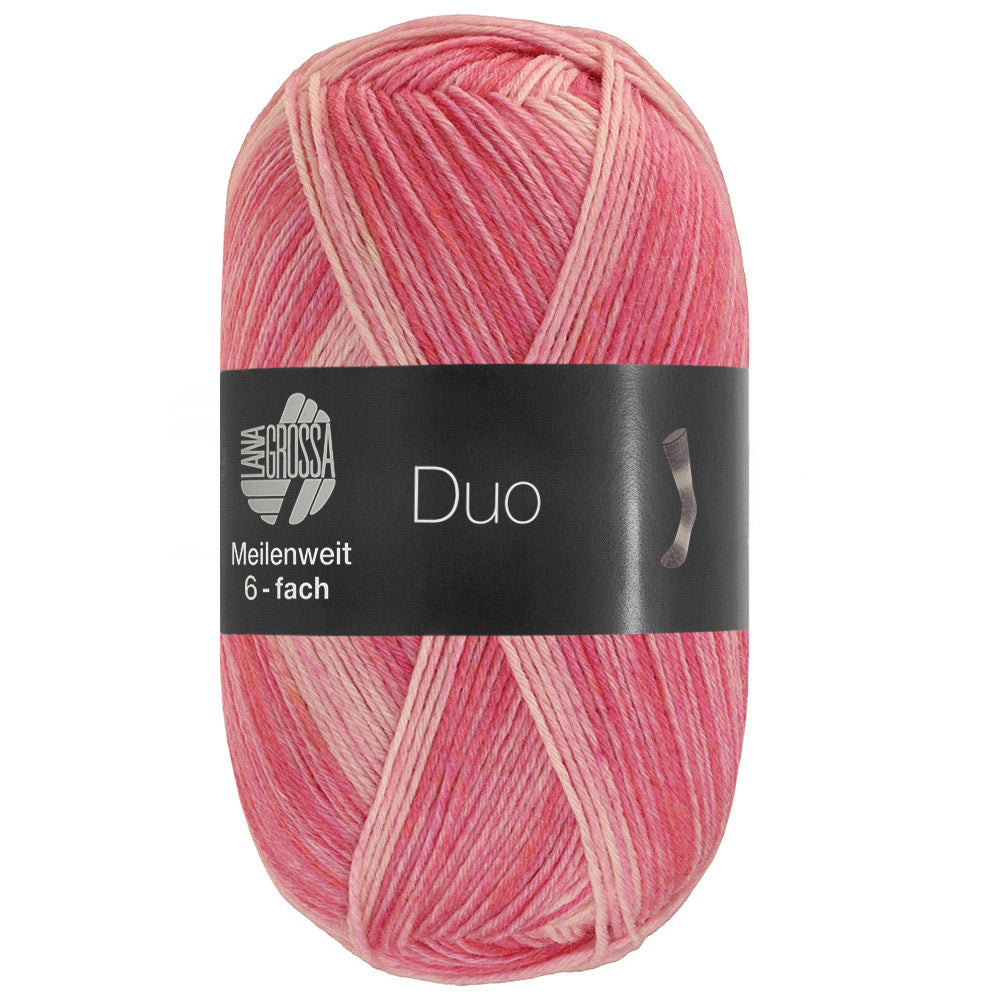 Rechtopstaande bol Lana Grossa Meilenweit 6-Fach 150 Duo 9722 Roze/Roze