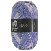 Rechtopstaande bol Lana Grossa Meilenweit 6-Fach 150 Duo 9724 Blauw/Lichtblauw