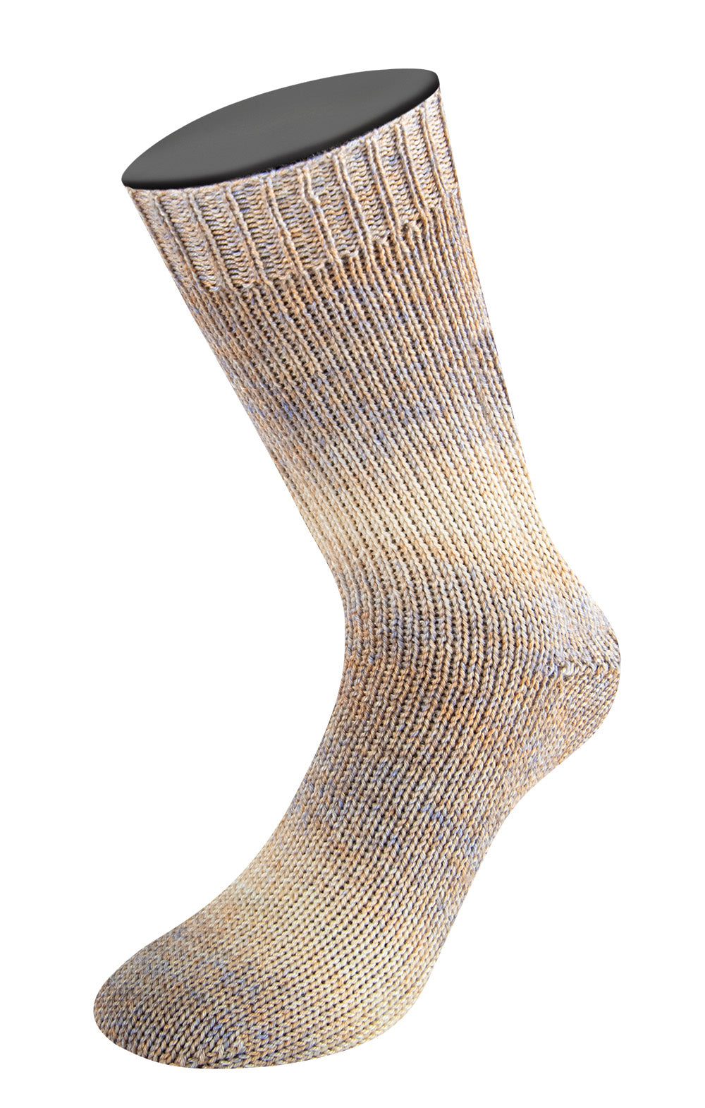 Lana Grossa Meilenweit 6-Fach 150 Duo 9726 Grijslila/Lichtbeige - gebreide sok