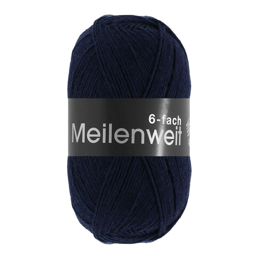 Lana Grossa Meilenweit 6-Fach 150 Unito 8963 Nachtblauw - bol garen