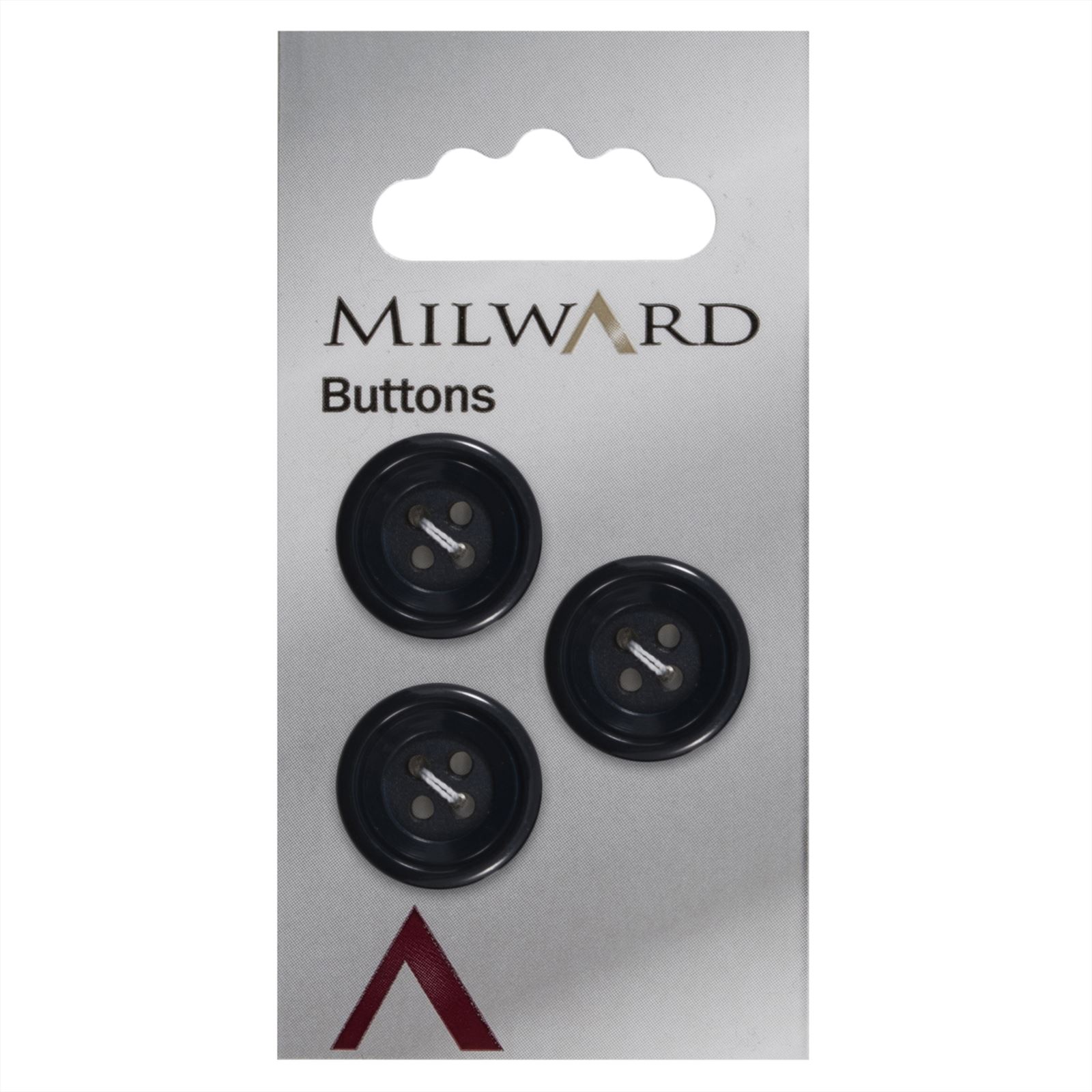 Milward Knoop Blauw/Zwart Met Sierrand 19mm (3 stuks)