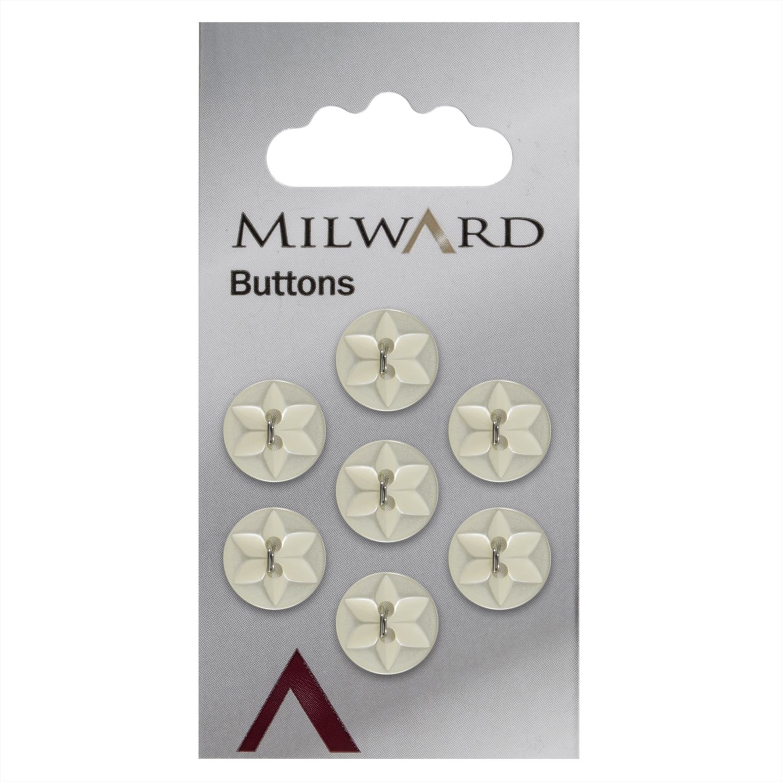Milward Knoop Geel Glans Bloem/Ster 12mm (7 stuks)