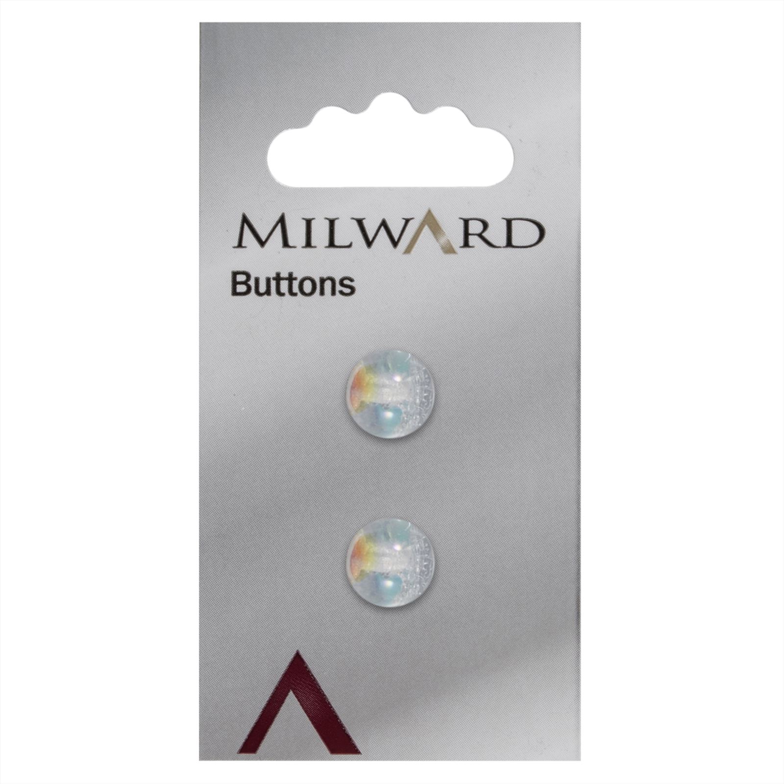 Milward Knoop Glanzende Bol Parelmoer 11mm (2 stuks)