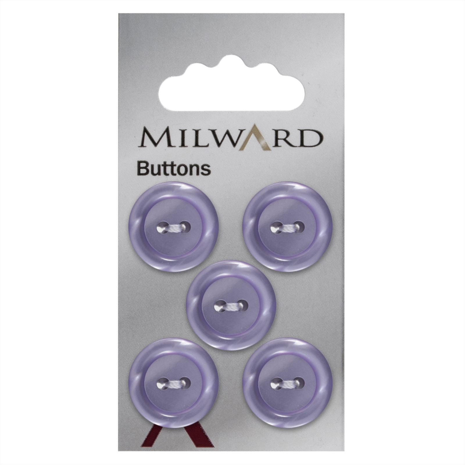 Milward Knoop Lila Glans Met Opstaande Rand 17mm (5 stuks)
