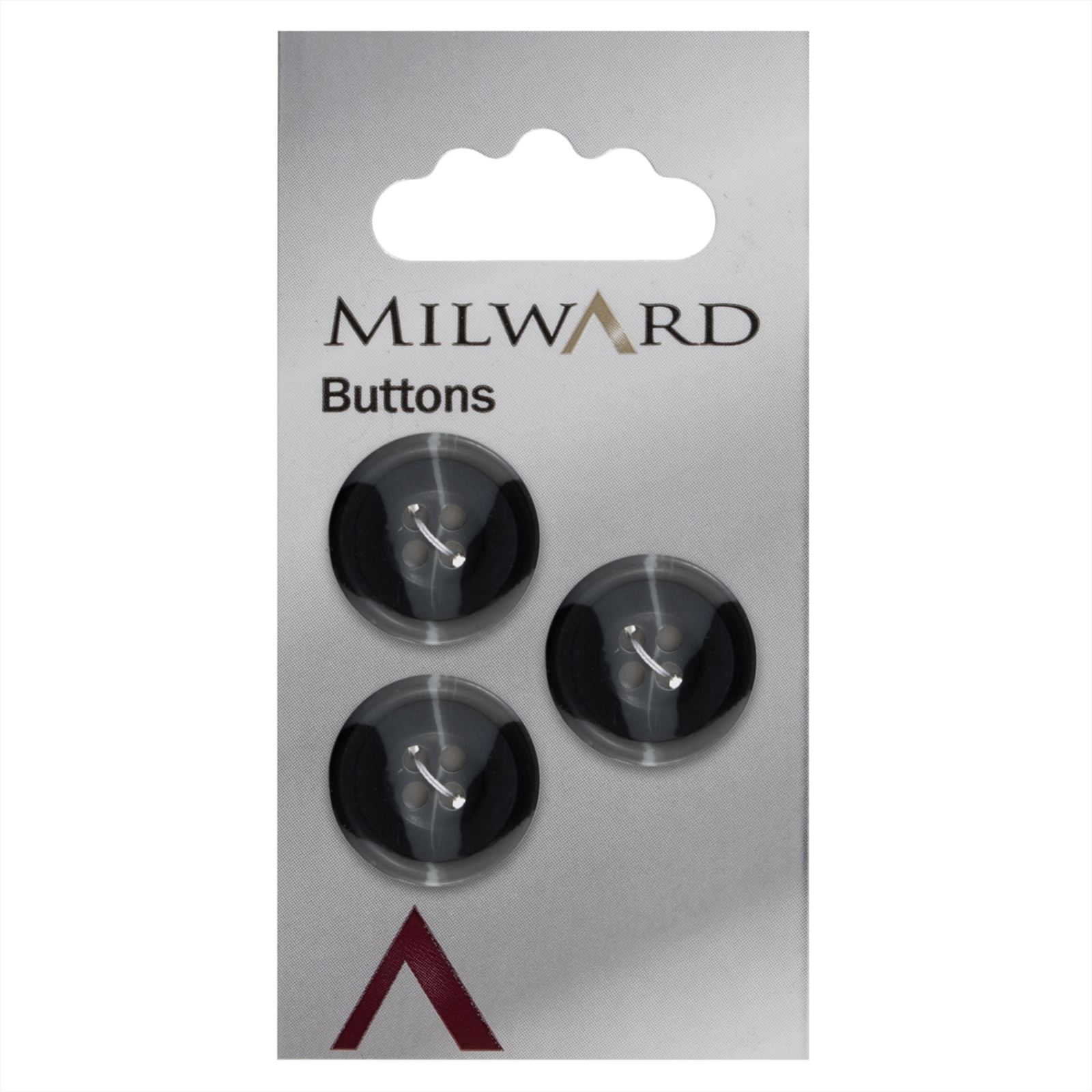 Milward Knoop Mat Zwart/Grijs 19mm (3 stuks)