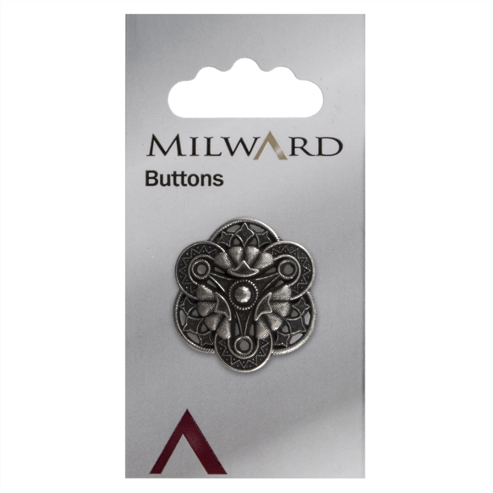 Milward Knoop Metaal Zilver/Zwart 27mm (1 stuk)