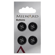 Milward Knoop Zwart Met Opstaande Rand 16mm (4 stuks)