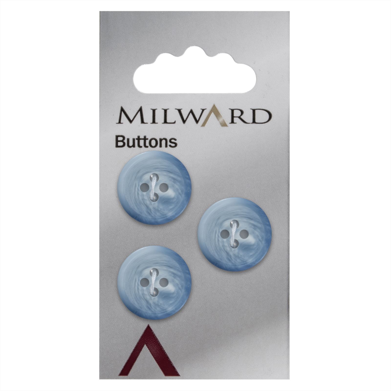 Milward Marmer Knoop Mat Blauw 17mm (3 stuks)
