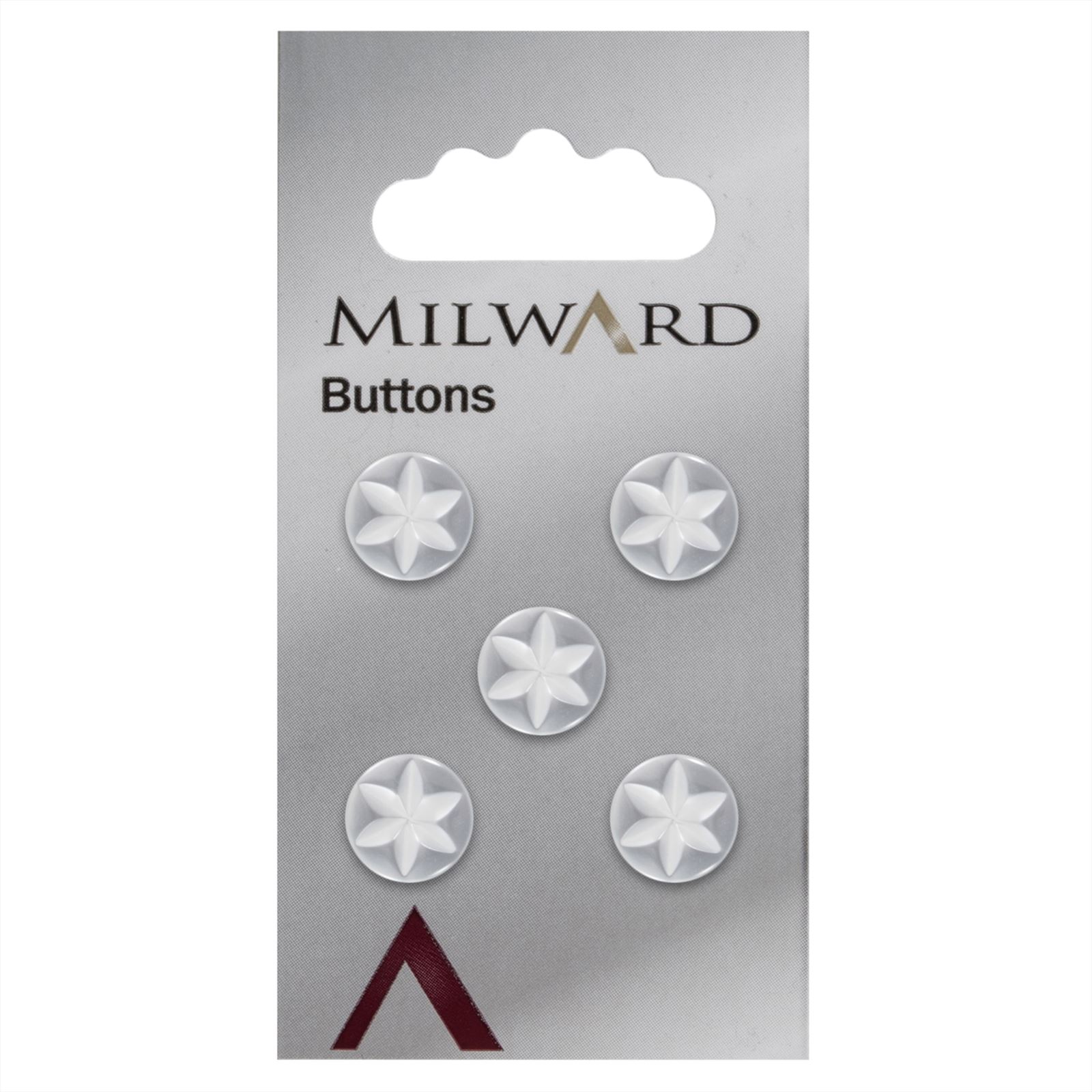 Milward Parelmoer Knoop met Ster Wit 11 mm (5 stuks)