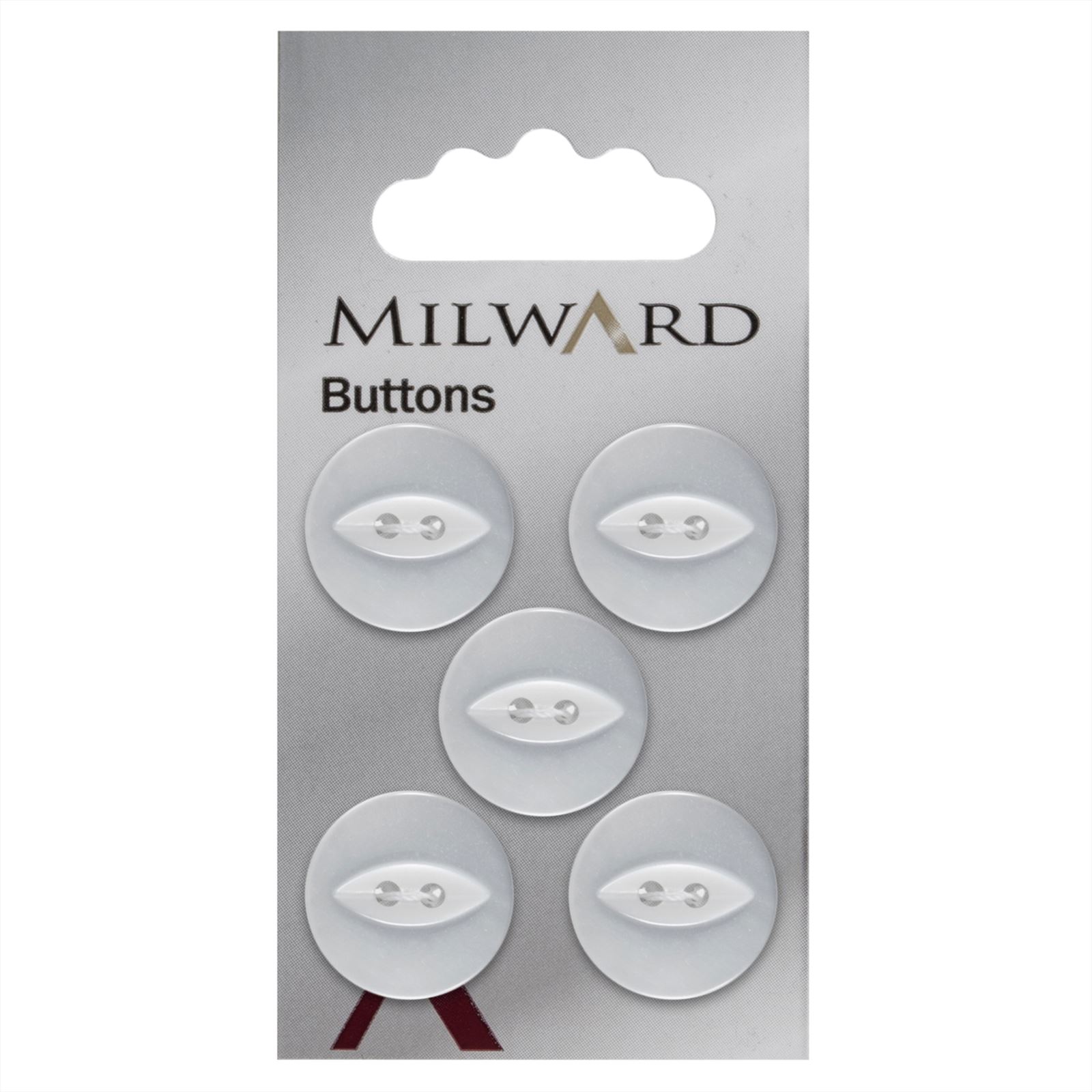 Milward Parelmoer Knoop Rond met Ellips Wit 19mm (5 stuks)