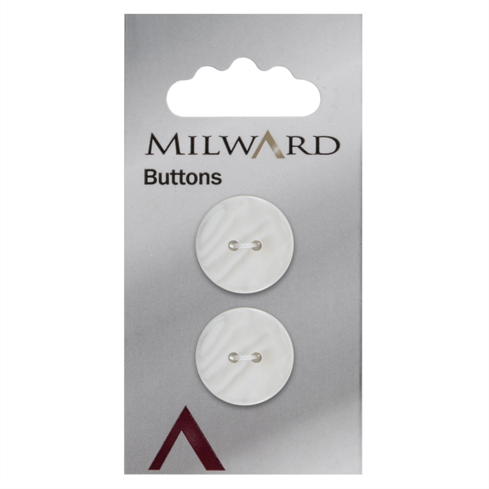 Milward Parelmoer Knoop Wit 20mm (2 stuks)