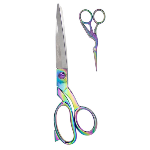 Milward Set Stoffenschaar (25,5cm) & Borduurschaar (11,5cm) Rainbow