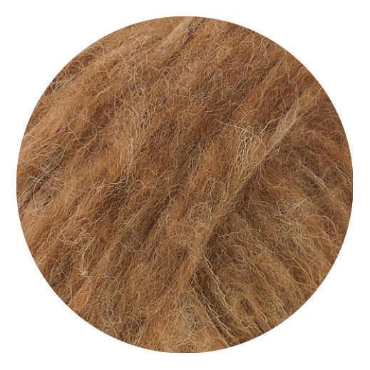 Lana Grossa Baby Furry 011 Camel - detailfoto van de zachte pluizige garenstructuur