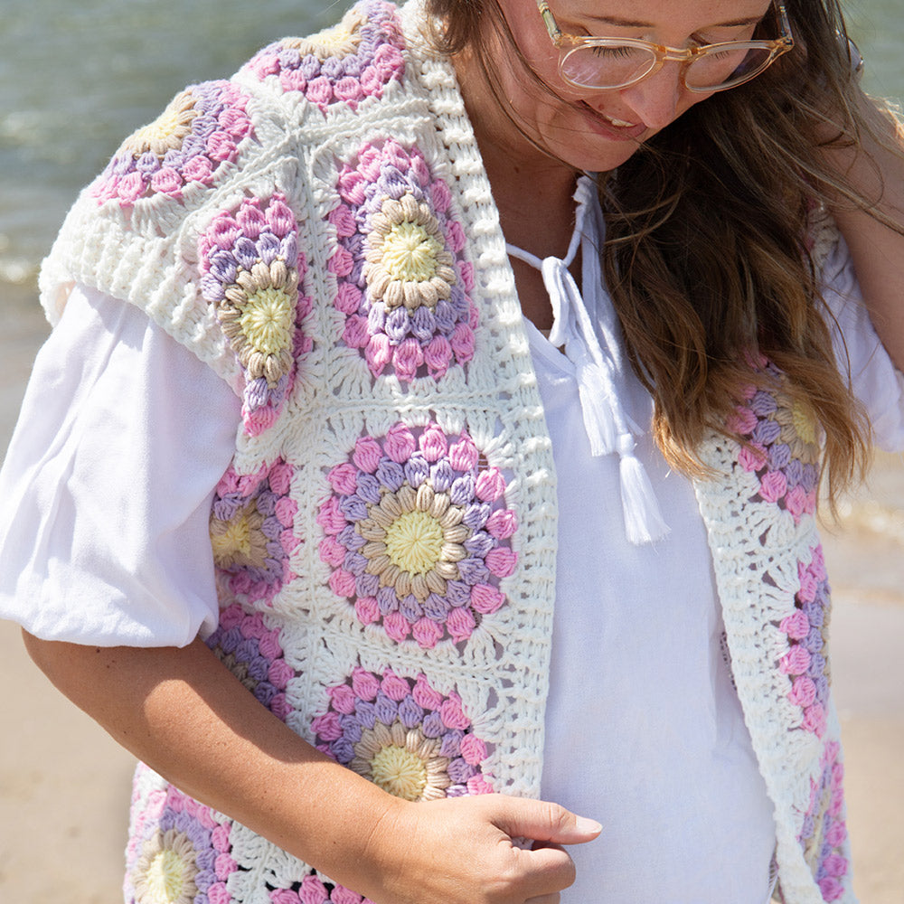 Pastel Sunset Gilet Garen- en Haakpakket - Finishing Stitches (10)