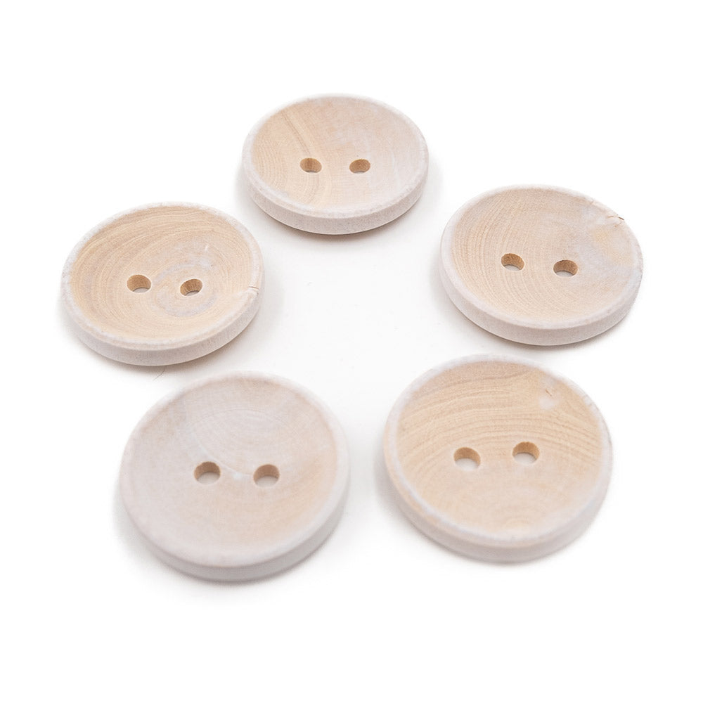 PPY Houten Knopen Gebleekt Set van 5 18 mm