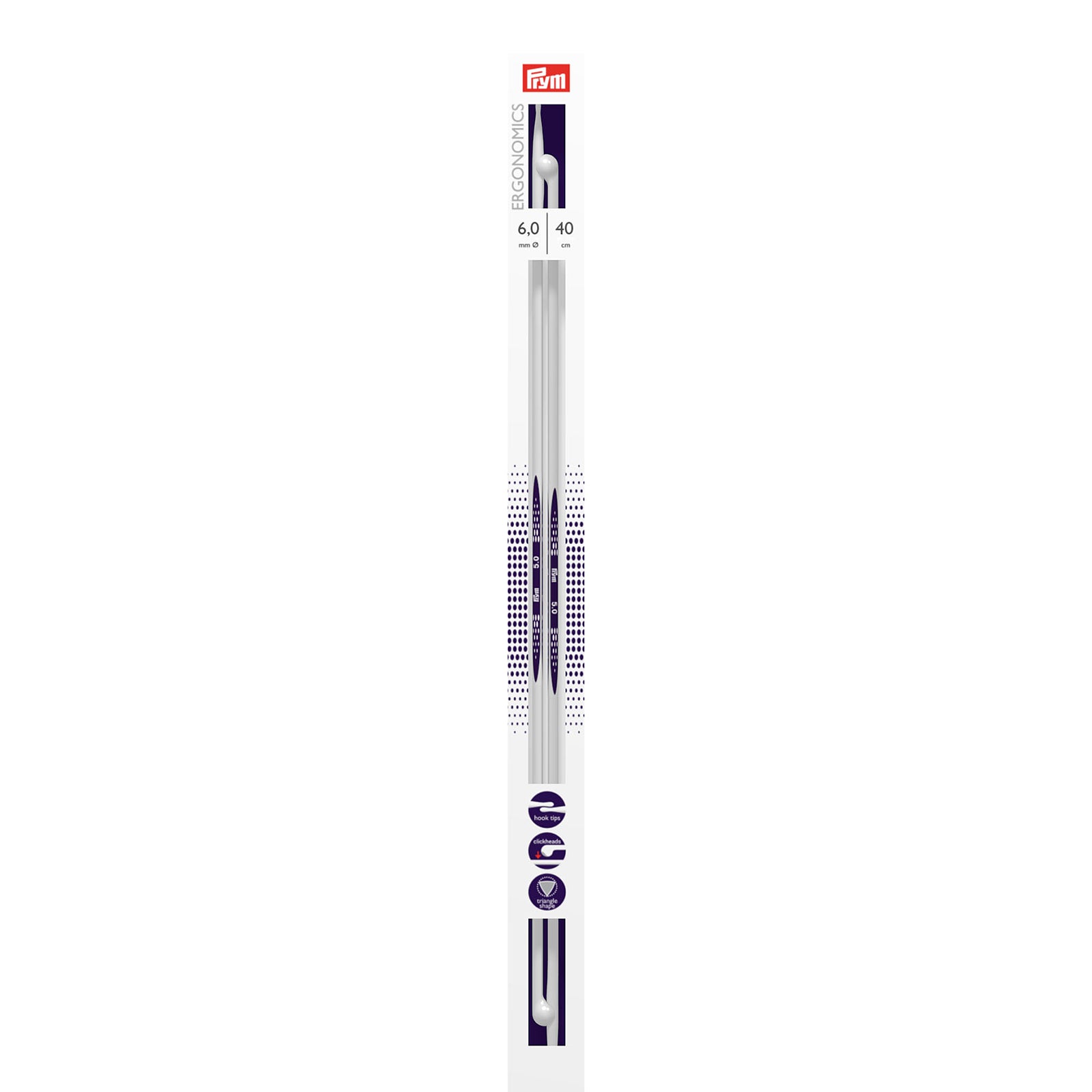 Prym Breinaalden met Knop Ergonomics 40 cm 6,00 mm