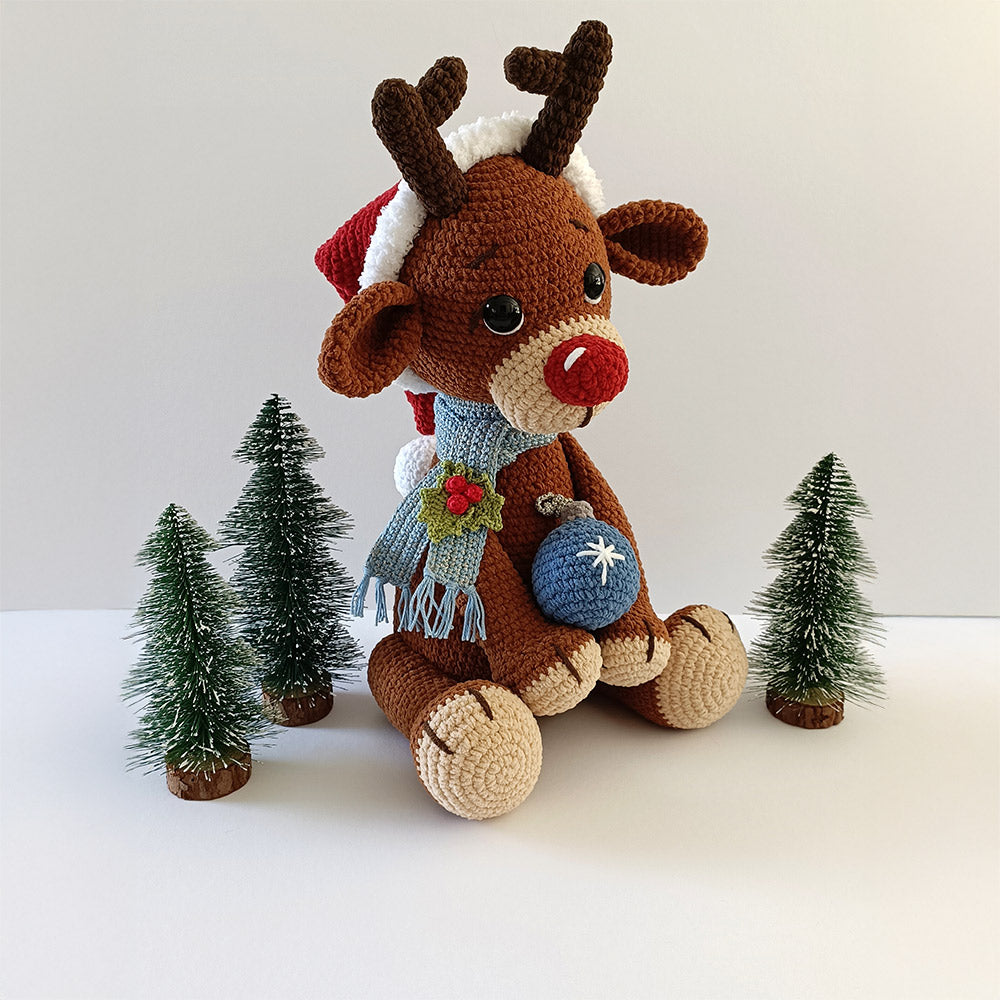 Kerstknuffel Robbie Chunky Chenille Haakpakket - Inclusief Patroon