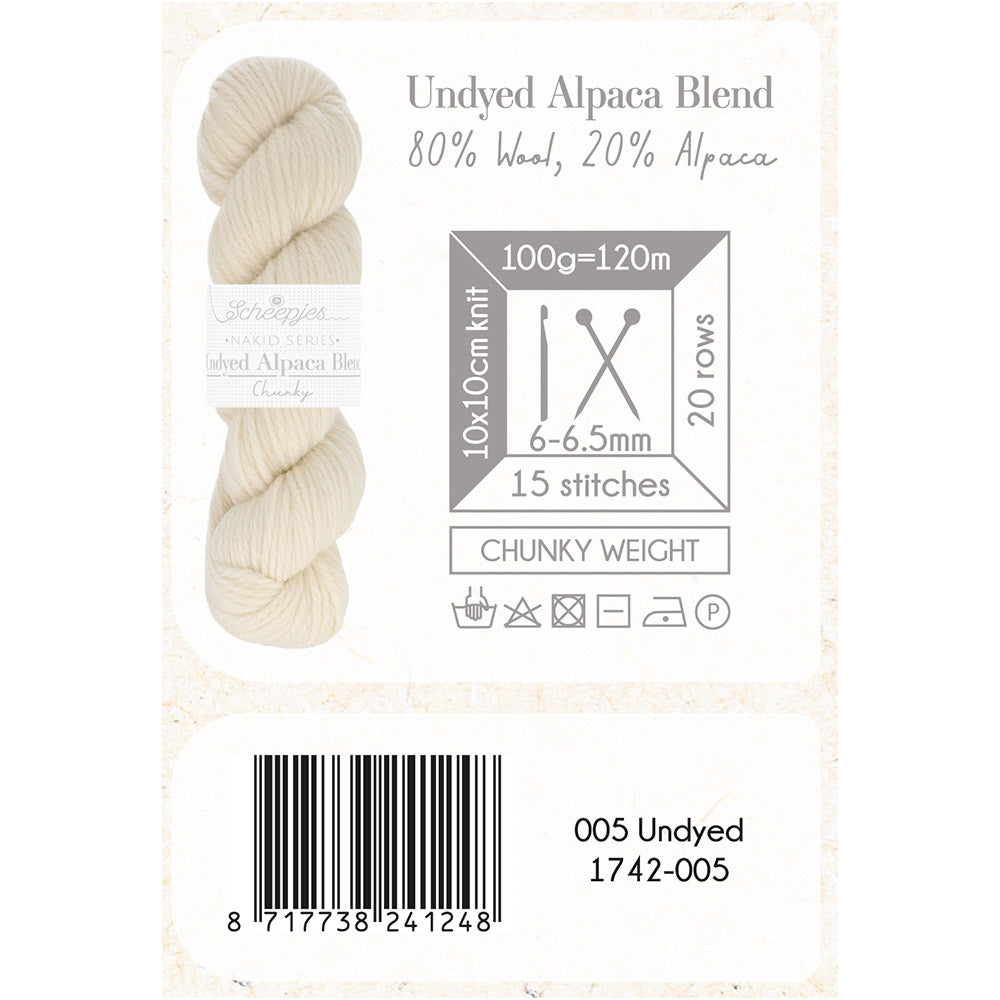 Scheepjes Nakid S. Undyed Alpaca Blend Chunky