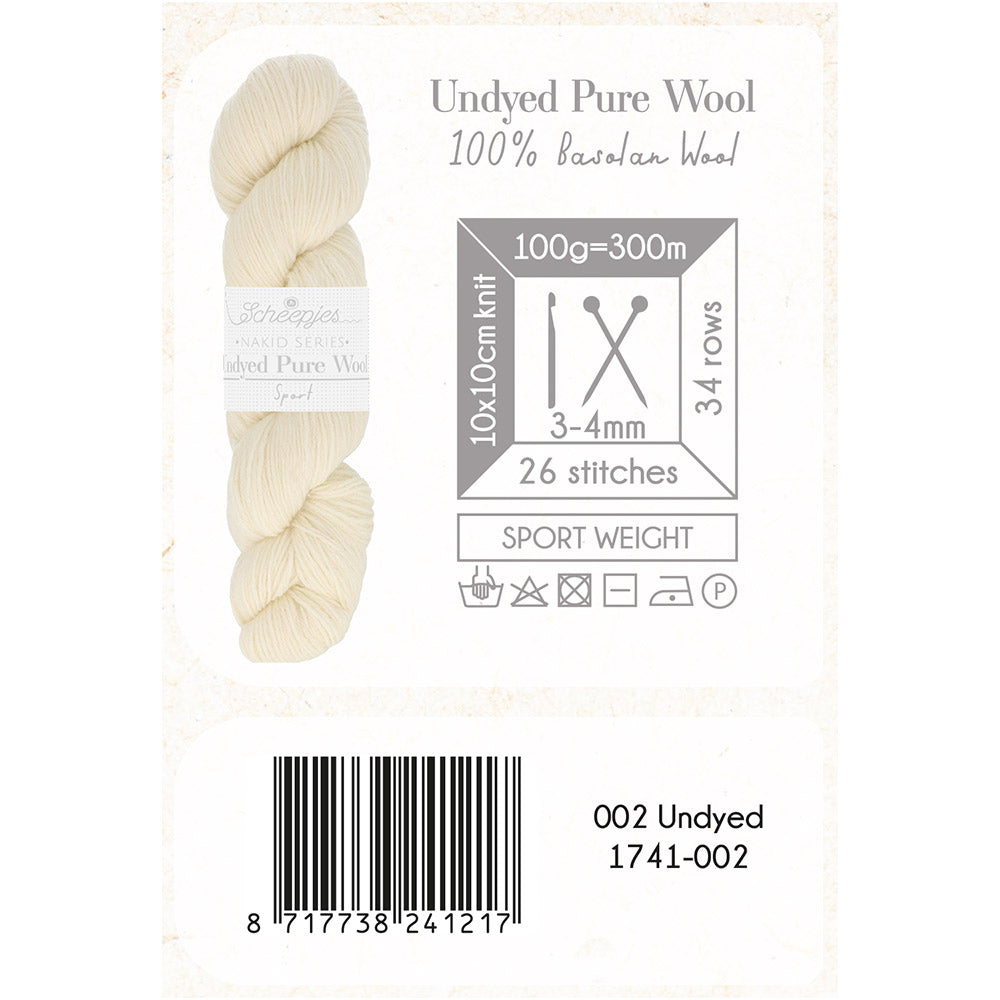 Scheepjes Nakid S. Undyed Pure Wool Sport