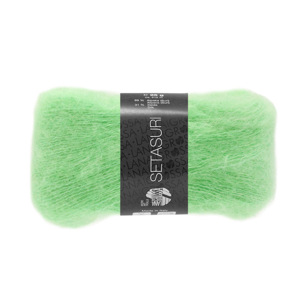 Lana Grossa Setasuri 042 Light Emerald - bol zacht kantgaren van alpaca en zijde in de afgebeelde kleur
