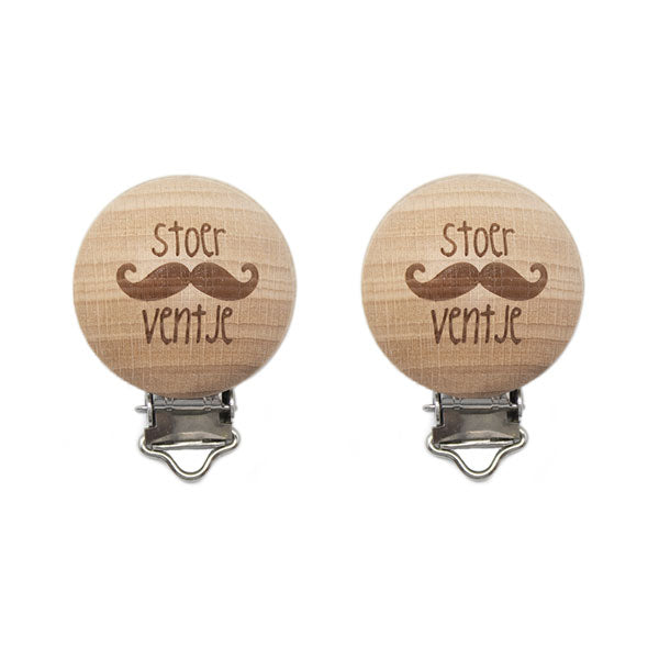Durable Houten Speenclips 2 stuks 62 Stoer Ventje